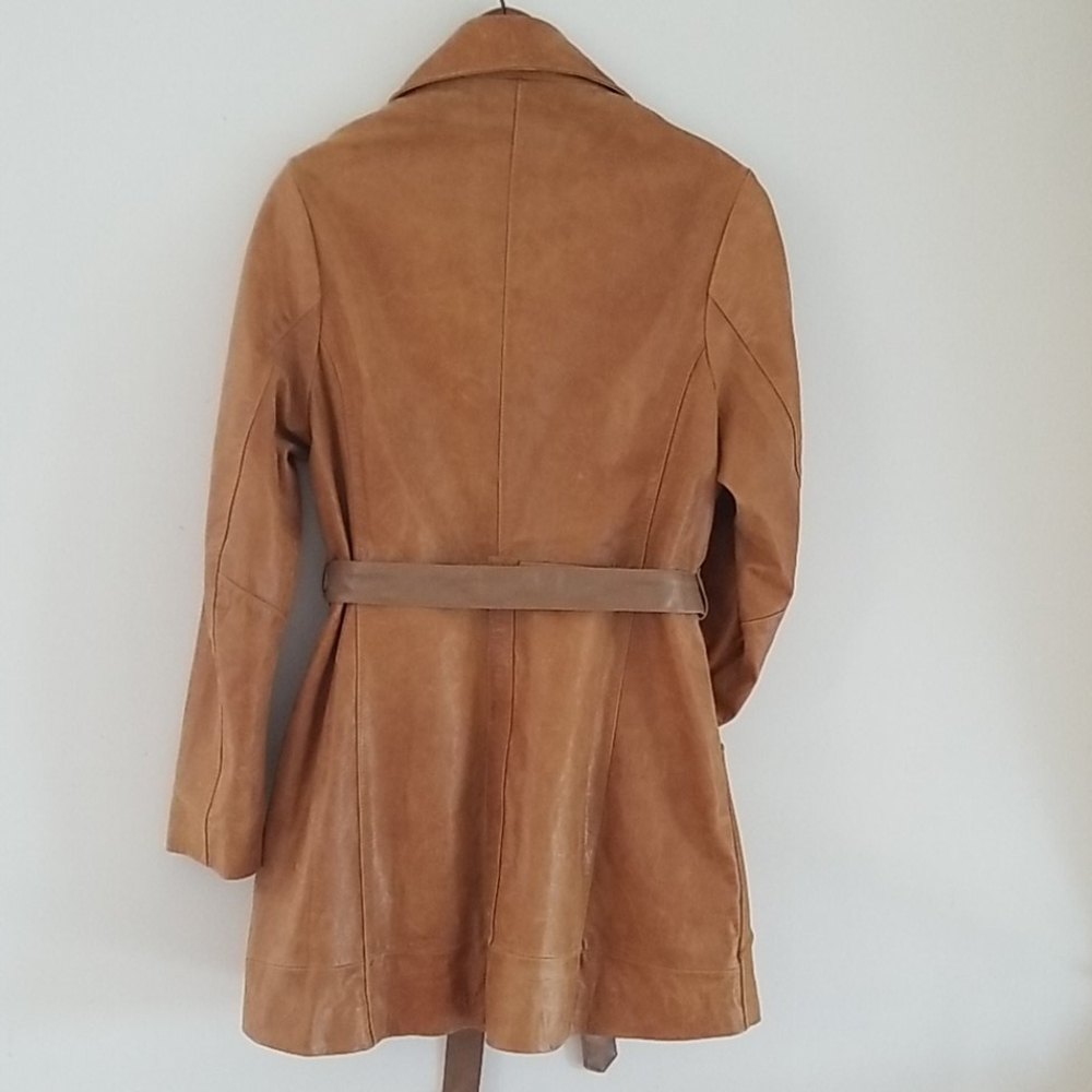 Lucien Piccard Womens Leather of Distinction Tan Coat, Size M/L - Picture 10 of 15